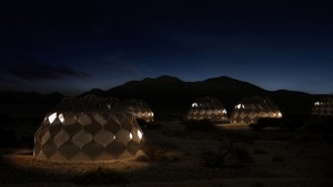 Solar-powered tent