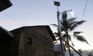 Solar soda bottle street lights