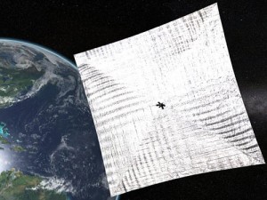 Solar-powered sailing space ship